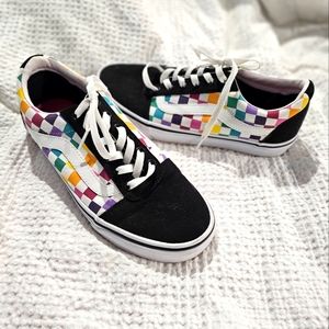 Vans rainbow checkered old school lace up